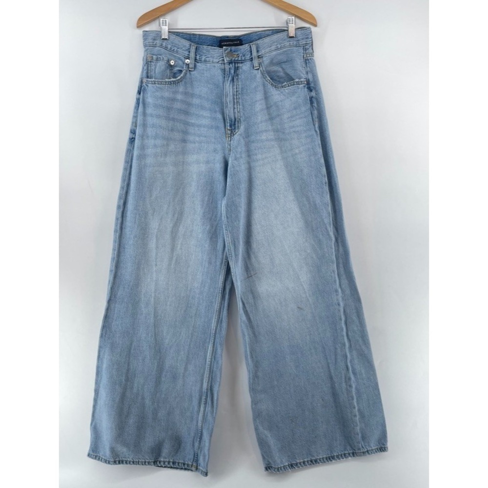 Aeropostale Jeans Women 14‎ SUPER WIDE LEG High Rise Denim Skater Grunge 32"x32"